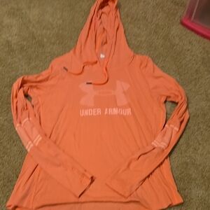 Under Armour Bright Orange Hooded Performance Top